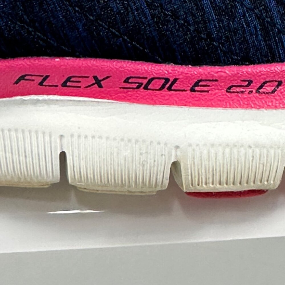 Skechers Womens Flex Sole 2.0 Navy Pink Athletic Shoes Sz 9 Memory Foam Comfort - Picture 12 of 13